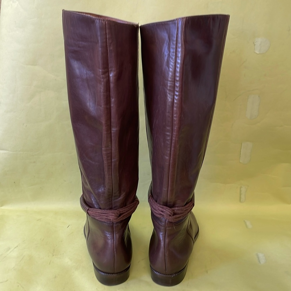 Vintage dark brown Flex distressed leather pull on riding boots - Picture 6 of 10